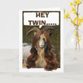 CARTE CHÈVRE LONGTEMPS À LONGHAIRED WIG ANNIVERSAIRE (Fleur jaune)