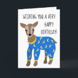 Carte Chèvre portant un pyjama jolie illustration Annive<br><div class="desc">Dites joyeux anniversaire en style à votre amoureux des animaux préféré avec cette carte mignonne qui présente des illustrations de chèvres en pyjama. Le message à l'intérieur de cette carte est prêt pour votre texte personnalisé.</div>