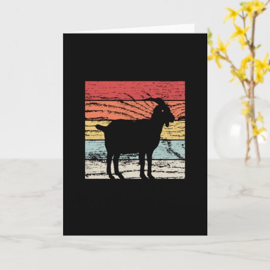 Carte Chèvre rétro (Fleur jaune)