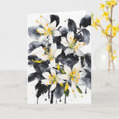 Carte Chèvrefeuille - Fleurs aquarelle (Fleur jaune)