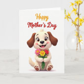 Carte Chevron Amour de Chiots (Fleur jaune)