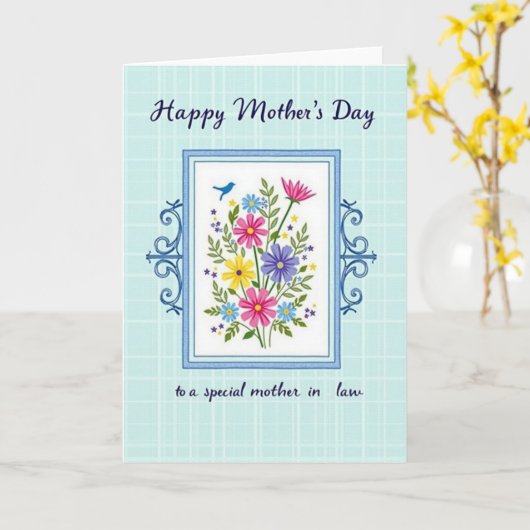 Carte Chevron Azure Affection (Fleur jaune)