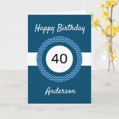 Carte Chevron Blanc et Bleu 40e anniversaire (Fleur jaune)