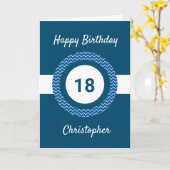 Carte Chevron Blue 18e anniversaire (Fleur jaune)