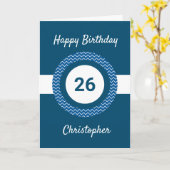 Carte Chevron Blue 26e anniversaire (Fleur jaune)