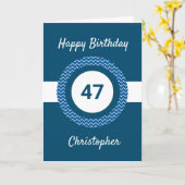 Carte Chevron Blue 47e anniversaire (Fleur jaune)