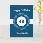 Carte Chevron Blue 48e anniversaire (Fleur jaune)