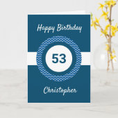 Carte Chevron Blue 53e anniversaire (Fleur jaune)