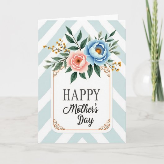 Carte Chevron Fleur Délicate (Devant)