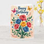 Carte Chevron Fleurs Vibrantes (Fleur jaune)