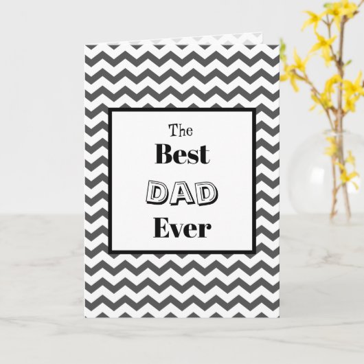 Carte Chevron Greatest Papa Ever (Fleur jaune)