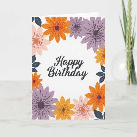 Carte Chevron Happy Flower (Devant)