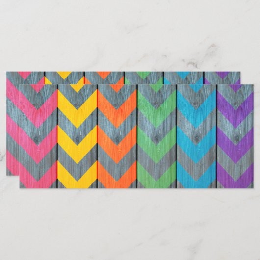 Carte Chevron Motif On Wood Texture par Shirley Taylor (Devant / Derrière)
