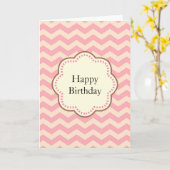 Carte Chevron rose (Fleur jaune)