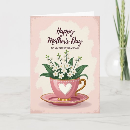 Carte Chevron Tea Bouquet Love (Devant)