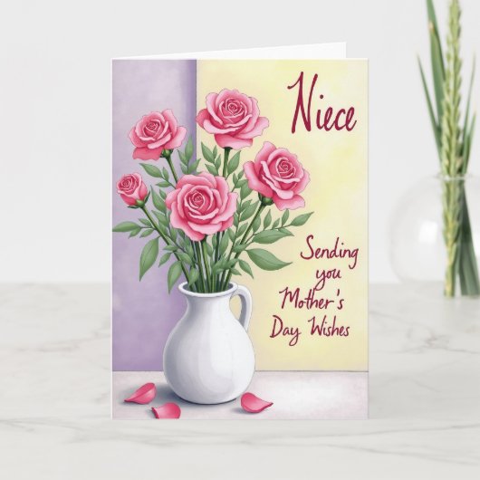 Carte Chevron Tendre Roses (Devant)