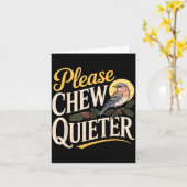 Carte Chew Quieter Funny Vintage Bird Nature Illustratio (Fleur jaune)