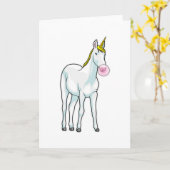 Carte Chewing-gum licorne (Fleur jaune)