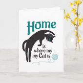 Carte Chez moi, où est mon chat (Fleur jaune)