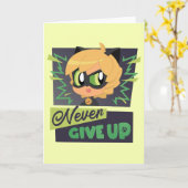 Carte Chibi Cat Noir n'abandonne jamais (Fleur jaune)