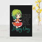 Carte Chibi Girl Anime Motivation (Fleur jaune)