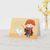 Carte Chibi Ron Weasley Patronus (Fleur jaune)