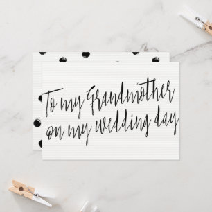 Carte Chic "À ma grand-mère le jour de mon mariage"