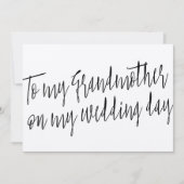 Carte Chic "À ma grand-mère le jour de mon mariage" (Devant)