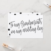 Carte Chic "À mes grands-parents le jour de mon mariage" (Devant/Arrière en situation)