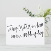 Carte Chic "À mon beau-frère le jour de mon mariage" (Debout devant)