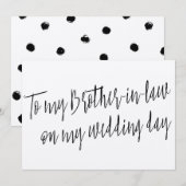 Carte Chic "À mon beau-frère le jour de mon mariage" (Devant / Derrière)