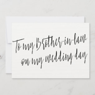 Carte Chic "À mon beau-frère le jour de mon mariage"