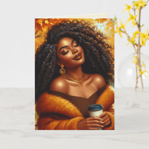 Carte Chic Africaine Américaine Thanksgiving   Automne