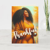 Carte Chic Africaine Américaine Thanksgiving | Automne (Devant)