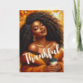 Carte Chic Africaine Américaine Thanksgiving | Automne (Devant)