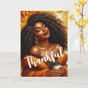 Carte Chic Africaine Américaine Thanksgiving   Automne