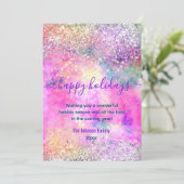 Carte Chic argent iridescent Noël nouvel an voeux (Debout devant)