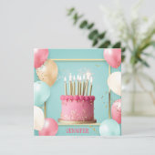 Carte Chic Ballons & chandelles Editable Anniversaire ca (Debout devant)