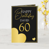 Carte Chic Black and Gold Husband 60e anniversaire (Fleur jaune)
