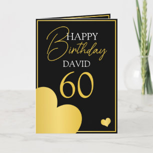 Carte Chic Black and Gold Husband 60e anniversaire