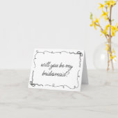 Carte Chic Black & White Bow Drake Bridesmaid Propositio (Fleur jaune)