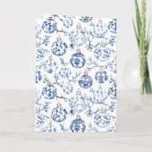 Carte Chic Blue Floral Camion Arbre de Noël (Dos)