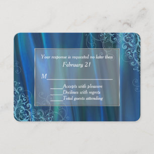 Carte Chic Blue Satin Mariage