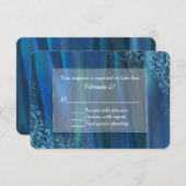 Carte Chic Blue Satin Mariage (Devant / Derrière)