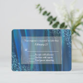 Carte Chic Blue Satin Mariage (Debout devant)