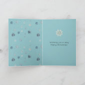 Carte Chic Blue Snowflakes Red Head Female (Intérieur)