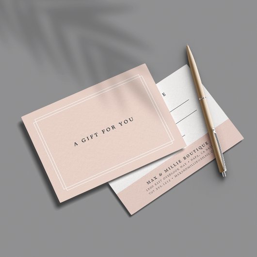 Carte Chic Blush | Élégant certificat cadeau Pink Light