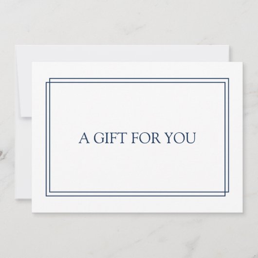 Carte Chic Blush Navy Bleu certificat cadeau (Devant)