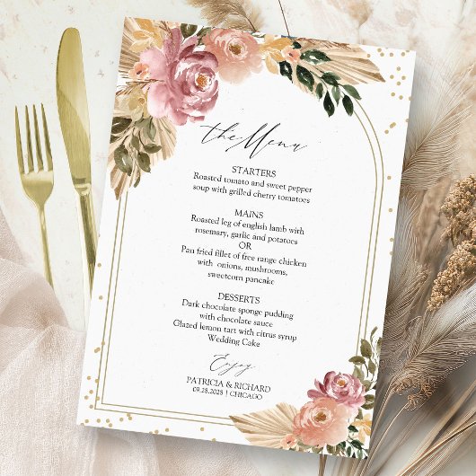 Carte Chic Boho Floral Mariage