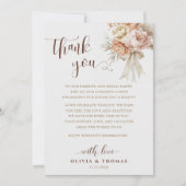 Carte Chic Boho Mariage Merci Réception (Devant)